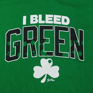 Mens T-Shirt "I Bleed Green" Size L